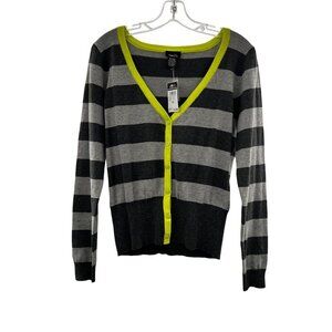 Rue21 Striped Cardigan Button Up V-Neck Multicolor Size XL Lightweight New